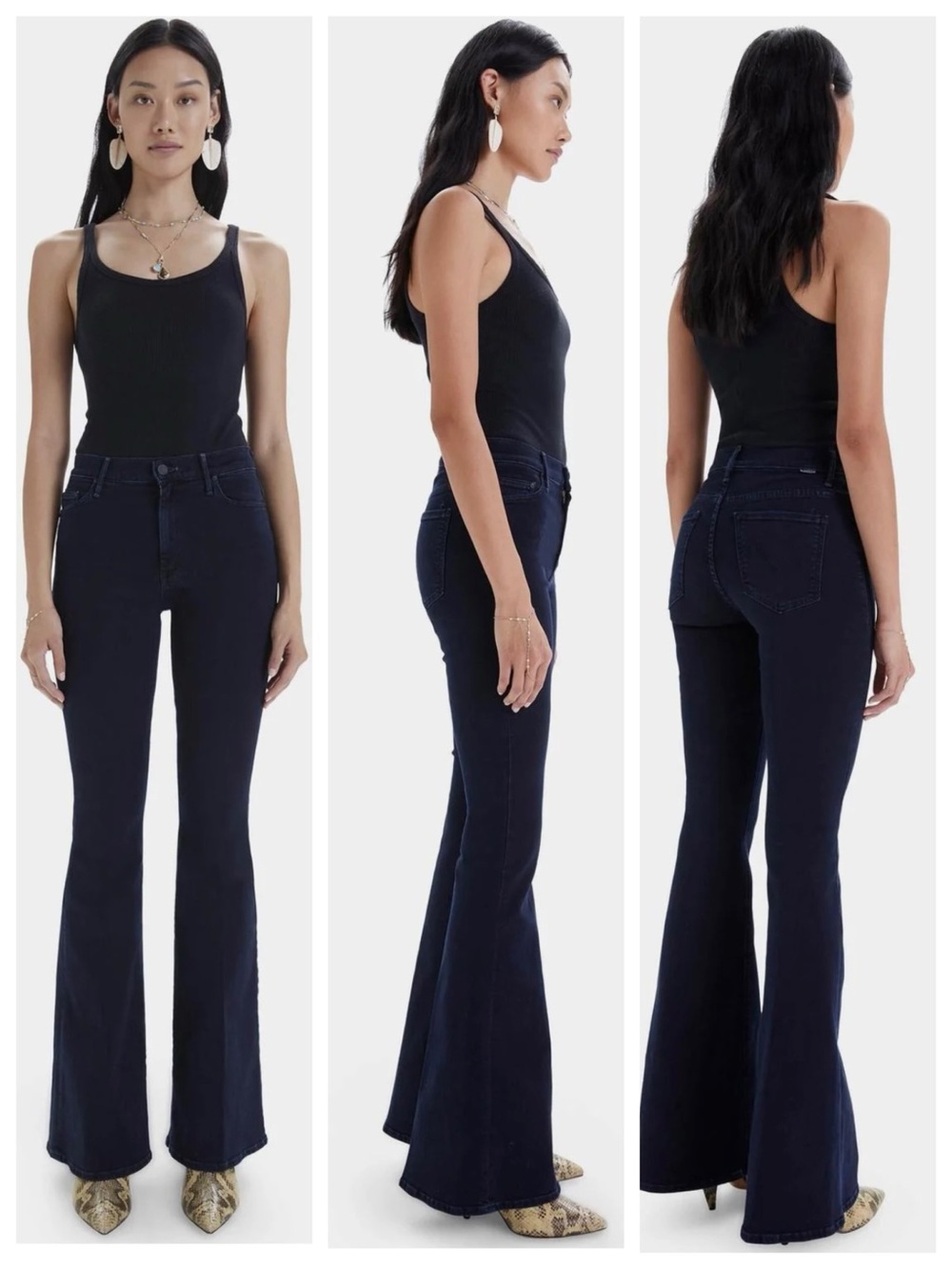 MOTHER The Super Cruiser High-Rise Flare Jeans in Holding Hands, 31x31